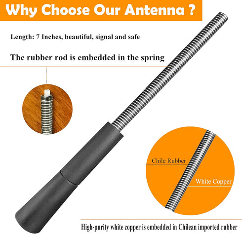 RooFox 7 Inch 5 (1999-2015), 5 Antenna Replacement for Mazda Mazda Antenna, Flexible Rubber Antenna Mast