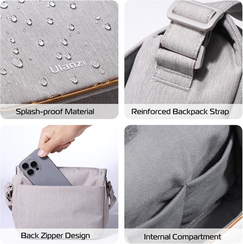 ULANZI 3L Professional SLR/DSLR Camera Bag, Beige Gray, 9.1x4.3x7.1in, Lightweight Splash-Proof Polyester for Sony