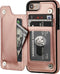 ONETOP Wallet Case for iPhone SE (2022, 2020), iPhone 7/8, Premium PU Leather, Kickstand, Card Holder, Rose Gold
