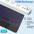 Wireless Bluetooth Keyboard, 10-inch Ultra-Slim 7 Color Backlight Keyboard with Touchpad, Portable for Mobile Phones,