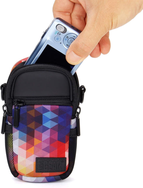 USA Gear Compact Camera Case, Point & Shoot Camera Bag with Accessory Pockets, Rain Cover & Shoulder Strap for Sony,