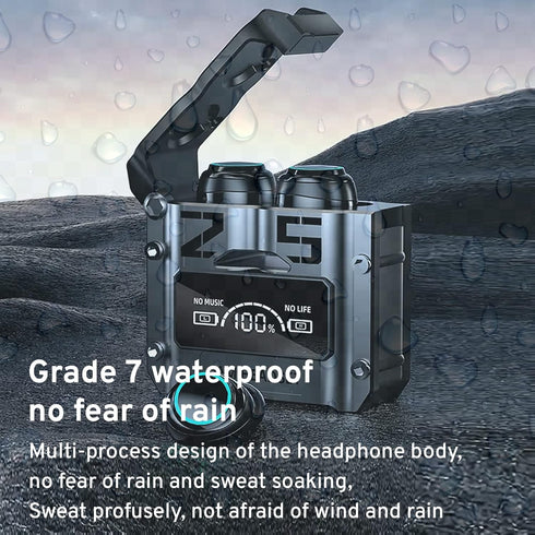 M25 BT5.3 Wireless Sport Earbuds with Environment Noise Cancelling, IPX7 Waterproof, Premium Sound, Silver