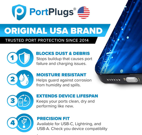 S10/S9/S8, A72, A52, M51 (5-Pairs) PortPlugs USB-C Dust Plugs for Galaxy & Other USB-C Devices with Headphone Jacks