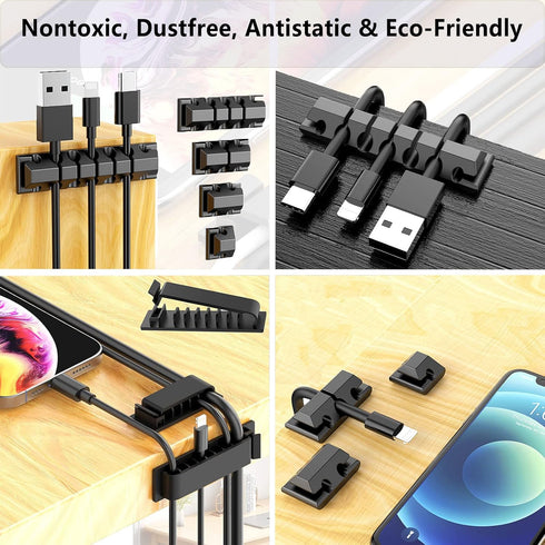 ELII 327 PCS Cable Management Kit, 4 Cable Sleeves, 65 Clips, 25 Straps, 200 Ties for Computer (Black)