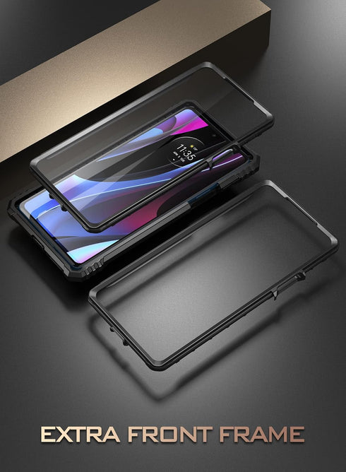 Poetic Revolution Case for Moto Edge Plus 5G (2022) - XT2201, Rugged Full-Body Cover with Kickstand & Screen Protector,