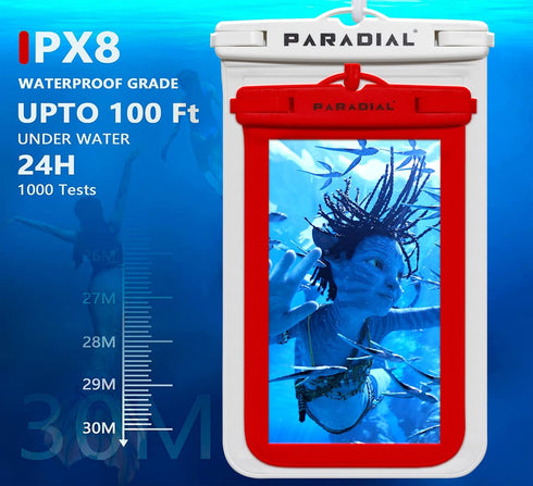 2 Packs Waterproof Cell Phone Cases with Lanyards - IPX8 Dry Bag Large & Standard Holders for Water Activity Phone