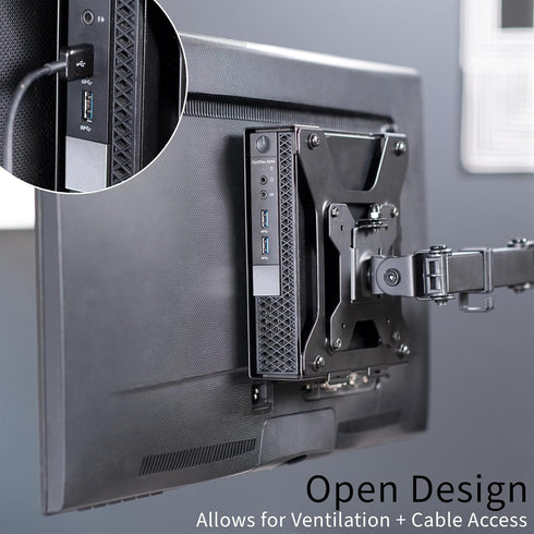 VIVO Mount-DLMM2 Behind Monitor Mini PC VESA Mount Designed for Dell OptiPlex Micro CPU, Monitor Arm Computer Holder