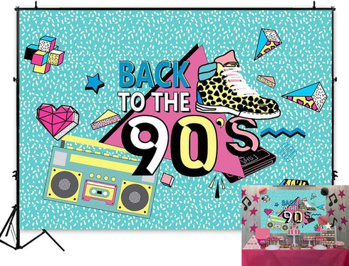 Art Studio 90's Theme Music Party Photography Backdrops, Colorful Graffiti Style Photo Booth Props, Vinyl 5x3ft