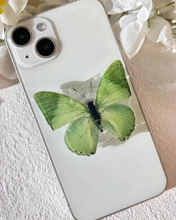 Butterfly Mobile Phone Grip, Rare Butterfly | Cute Butterfly Stand, Transparent Resin Folding Elastic Base, Mobile