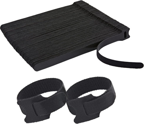 100 PCS Adjustable Reusable Cable Ties with Hook and Loop, 8 Inch Multi-purpose Wire Management Straps for Home, Office