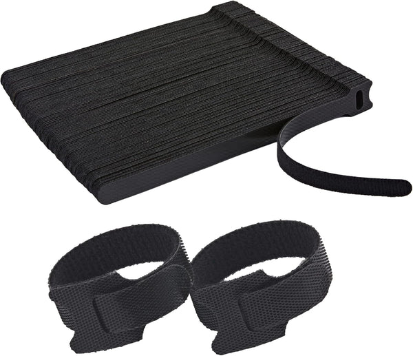 100 PCS Adjustable Reusable Cable Ties with Hook and Loop, 8 Inch Multi-purpose Wire Management Straps for Home, Office