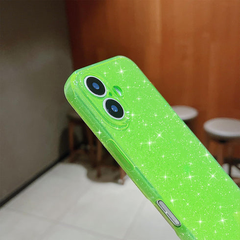 Finyosee 17 17 6.3 inch-Neon Compatible with iPhone Neon Case,Cute Aesthetic Bling Glitter Thin Slim Shockproof Soft