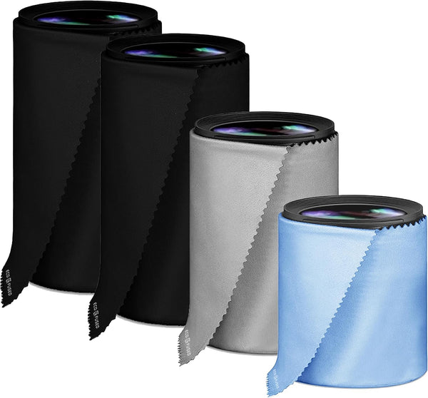 Eco-Fused Camera Lens Pouches, Microfiber Lens Cloth Bag, 4 Pack, Soft Camera Wraps for Multi-Sized Lenses and