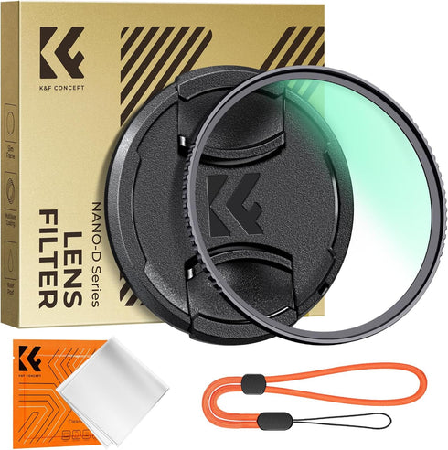 K&F Concept 82mm MC UV Lens Protection Filter with Filter Cap, Ultra-Slim 24-Layer Coatings Waterproof UV Filter