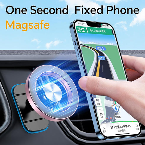 for Magsafe Car Mount, 20 Strong Magnets Magnetic Phone Holder for Car Dashboard, 360° Rotation Air Vent Car Phone