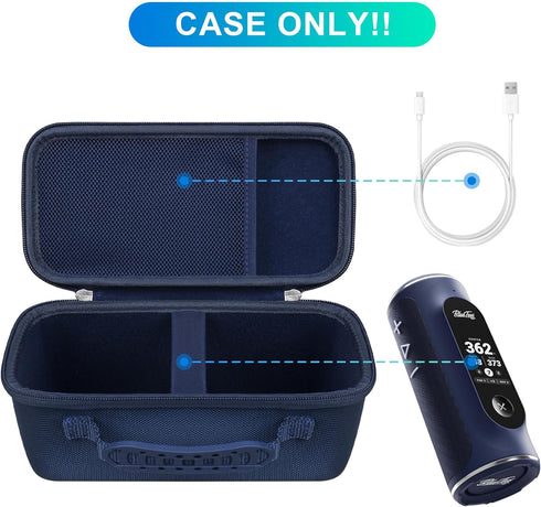 BOVKE Carrying Case Compatible with Blue Tees Golf Player+ GPS Speaker with Touch Screen Display, Portable Golf GPS Speaker Holder with Extra Space for Charging Cables, Navy