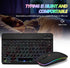 Ultra-Slim Bluetooth Keyboard and Mouse, Portable Mini Wireless Keyboard with 7-Color Backlit for iOS Android Windows
