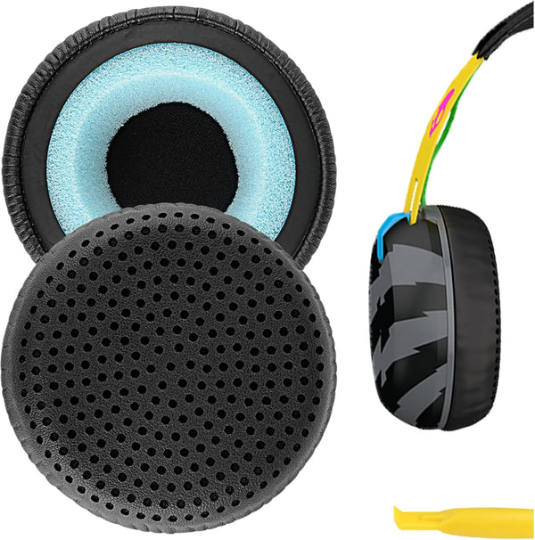 Geekria QuickFit Replacement Ear Pads for Skullcandy Grind Bluetooth Headphones, Black