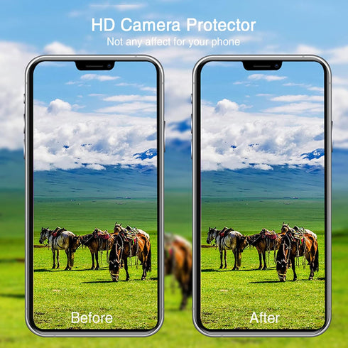 SVIBEE Camera Lens Protector for iPhone 11/12/12mini, Aluminum Alloy Lens Screen Cover Film, Rocky Crystal