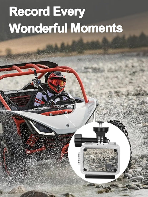 UTV Camera Mount for GoPro & More, Aluminum Bracket Fits 1.75"-2" Roll Cage on Polaris RZR, 360° Rotation UTV Camera