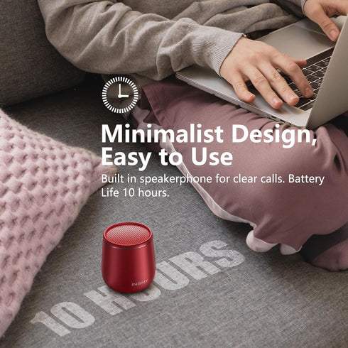 INSMY Small Bluetooth Speaker, Waterproof Mini Portable Wireless Speaker, Punchy Bass, Built-in Mic for Hiking
