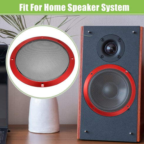 ACROPIX Universal 8" Car Speaker Grills Cover, Round Mesh Protector Case with Mounting Screws - Pack of 2