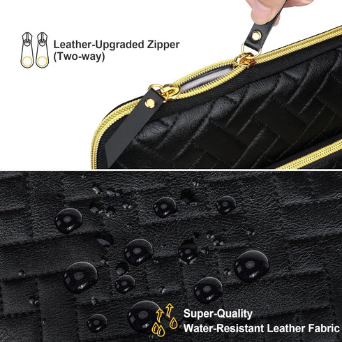 Lacdo 14 Inch Laptop Sleeve Case for HP Lenovo Dell ASUS Acer Chromebook, Water-Resistant, Elegant Black