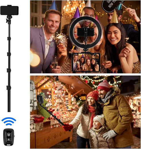 Ring Light with Stand and Phone Holder, 10'' LED Selfie Ring Light with Tripod for Video Recording and Makeup
