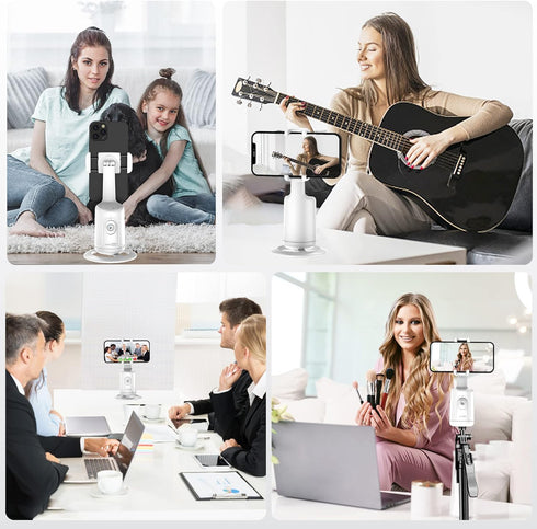 SelfieShow 360 Auto Tracking Phone Holder, Auto Face Tracking Tripod, Portable All-in-one Smart Selfie Stick Rotation