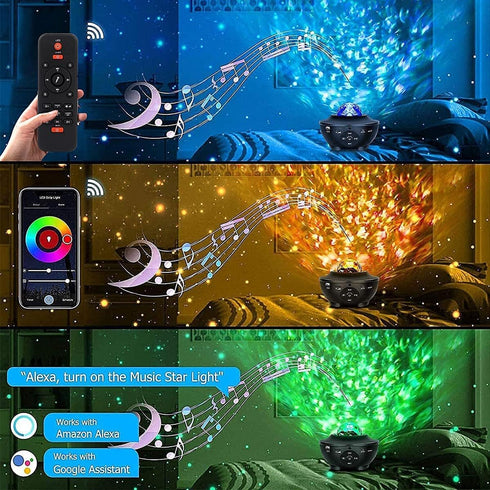Galaxy Projector Star Projector with Alexa Google Home, Bluetooth Music Speaker, Remote Control