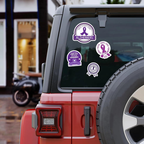 50 PCS Inspirational Alzheimers Stickers, Waterproof Vinyl Decals for Bicycle, Laptop, Bumper, Truck, Water Bottle