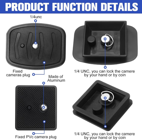 TOODOO 2 Pack 41mm and 43mm Tripod Quick Release Plate Camera Mounting Adapter, Compatible with Ambico