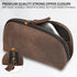 Leather Tech Pouch for Cables Chargers Phone | Tech Bag | Zipper Travel Accessory Pouch | Electronic Organizer Case