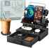 Black Wood Phone Docking Station - Nightstand Organizer for 3 Phones with Drawer for Valuables, Apple Watch Compatible