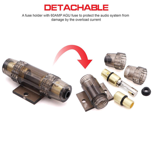 Jeemiter 4 Gauge Car Amp Wiring Kit for Subwoofer, Amplifier Install Wiring Kits for Radio, Speakers, and Connections