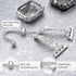WINGLE Compatible with Apple Watch Bands 40mm for Women, Bling Diamond Slim Bracelet with Waterproof Bling Case