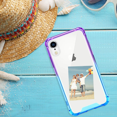 SALAWAT iPhone Xr Case, Clear Slim Anti Scratch Protective Cover with Reinforced Corners - Shockproof TPU Bumper, Blue