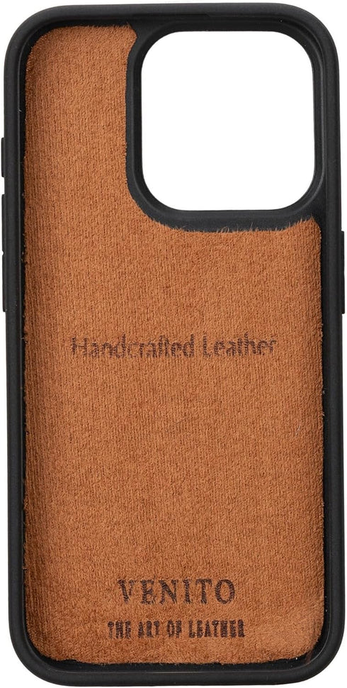 Venito iPhone 15 Pro Case Compatible with Magsafe, Genuine Leather Soft Snap-on Back Cover, Protective Slim Case (Lucca