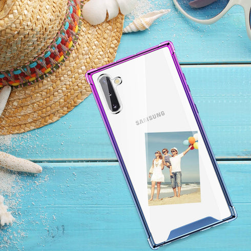 SALAWAT Galaxy Note 10 Case, Clear Cute Gradient Slim Phone Case Cover, Reinforced TPU Bumper Shockproof Protective