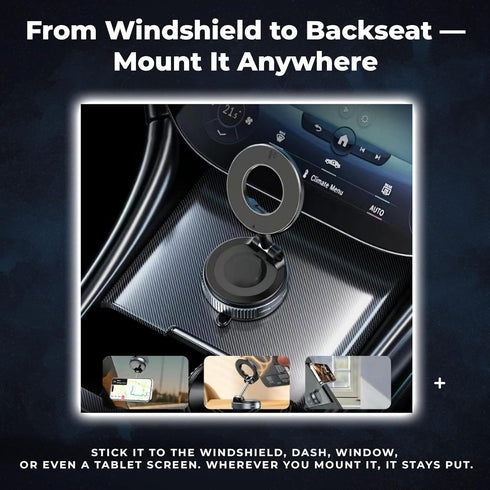 F&N Trading Inc 360 F&N Magnetic Car Phone Mount with Suction Cup Adjustable Holder for Windshield, Dashboard, Rear