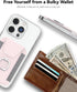 Magnetic Wallet with Card Holder, Compatible with Mag-Safe, Leather Card Holder, Wallet with Phone Ring for iPhone 15/14/13/12 Series, 7 Cards Holder (Light Pink)