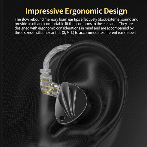 KZ Krila Tunable Hybrid Earphones, KZ HIFI BA DD Heavy Bass in-ear Headphones, Detachable Silver Cable, Black