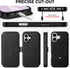 TUCCH 17 (6.3"), 360 3 17, Detachable Wallet Case for iPhone Wireless Charging, Adjustable Rotation Ring Stand, RFID