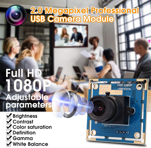 SVPRO 2 Megapixel HD USB Camera Board 1080P with 1/2.7'' CMOS OV2710 Sensor, Embedded Security Camera Module