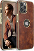 LOHASIC iPhone 13 Pro Max Case - Vintage Leather Thin Slim Luxury PU Soft Flexible Bumper Protective Cover