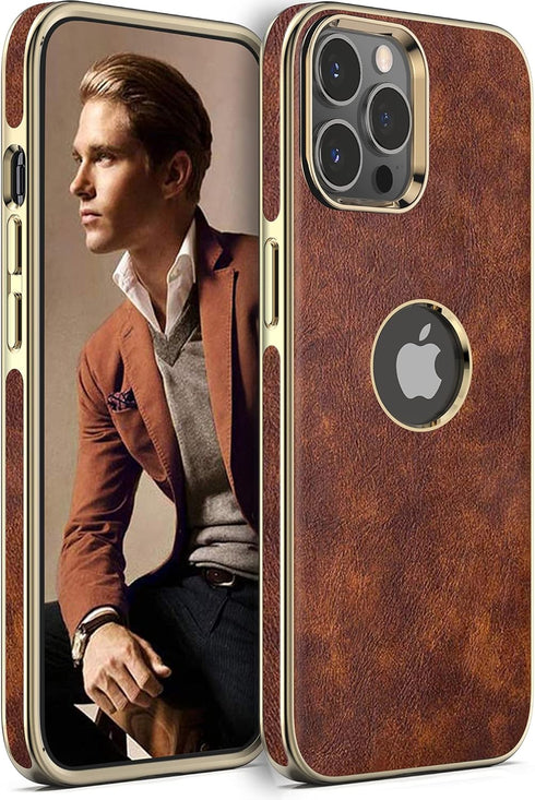 LOHASIC iPhone 13 Pro Case - Vintage Leather Slim Luxury PU Soft Flexible Bumper, Shockproof Anti-Scratch Cover