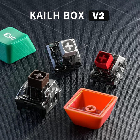 Kailh Box White V2 Clicky Switch - 5 Pin 45gf Dustproof Gaming Typing Switch for MX Mechanical Keyboards (72pcs)