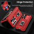 VEGO Case for Galaxy Z Fold 4 with Kickstand, Hinge Protection, Belt Clip Holster, Front Screen Protector, Red