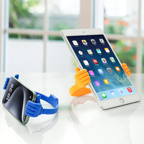 Honsky Thumbs-up Cell Phone Stands, Tablet Display Stands, 2 Packs, Yellow and Blue.