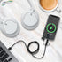 BoxWave D19 MP3 3-in-1 Cable Compatible with RUIZU Bluetooth Player - AllCharge Cable - Jet Black
